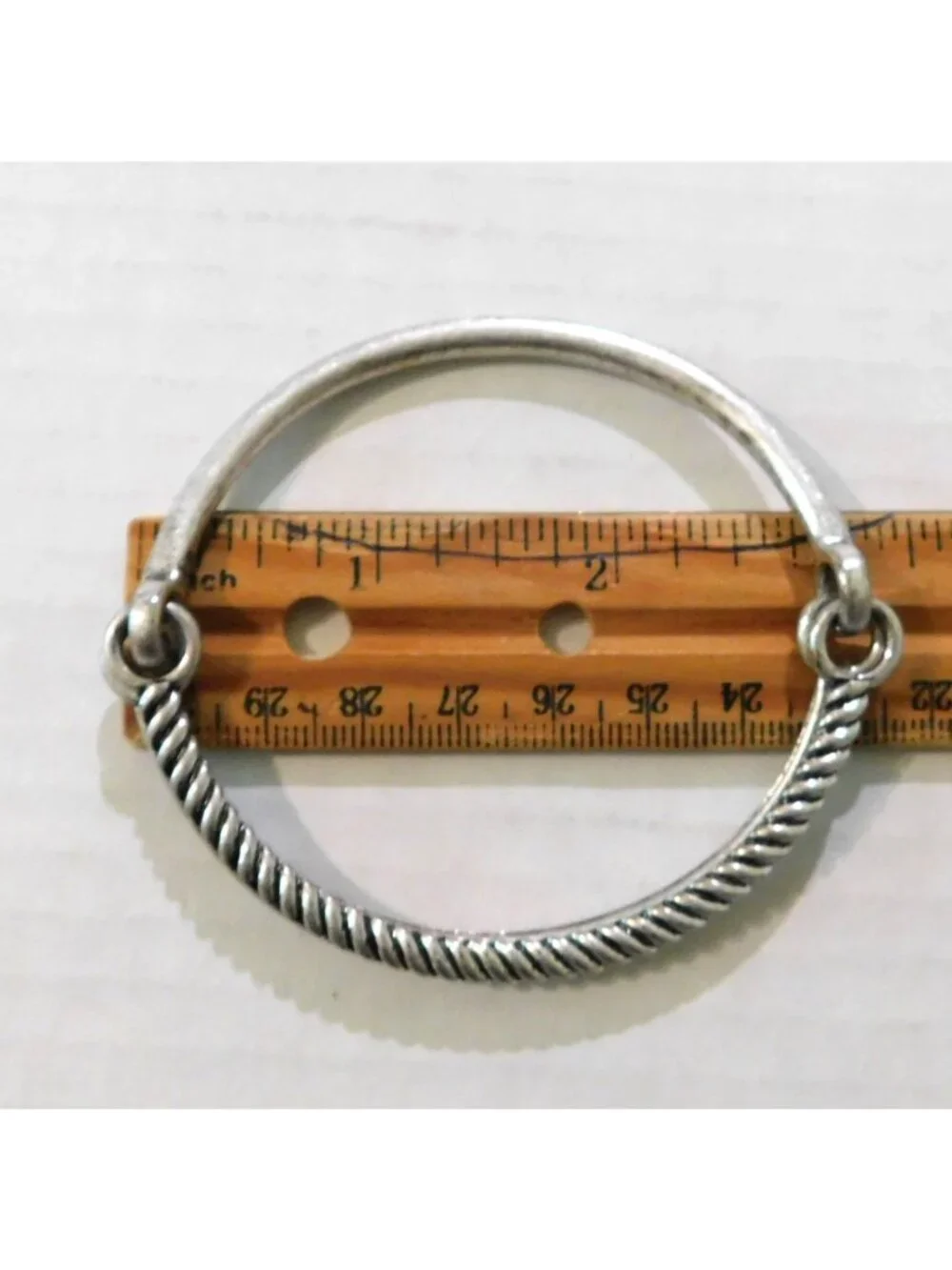 Premier Designs Matte Silver Crystal Bracelet 7.5 Inch Cable Groove Design